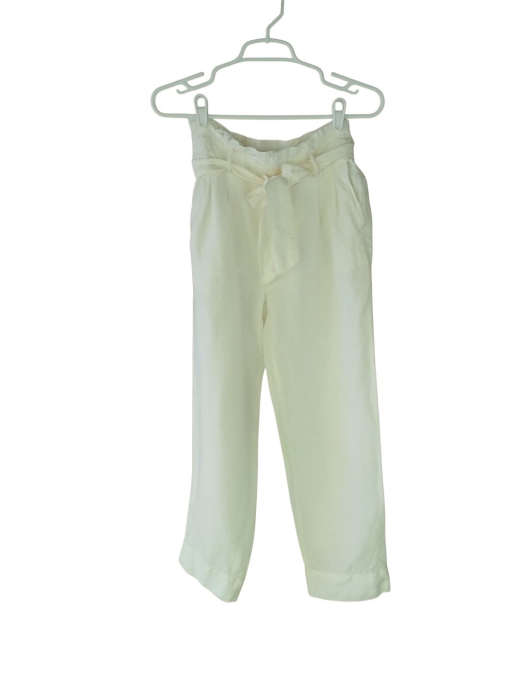 Madewell White High Waisted Linen Blend Ankle Pants Size 0
